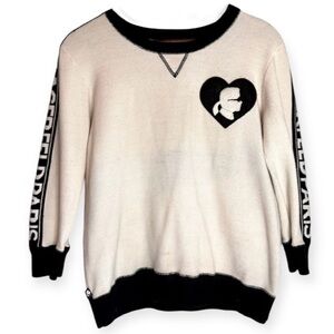 Karl Lagerfeld White and Black Heart Sweater